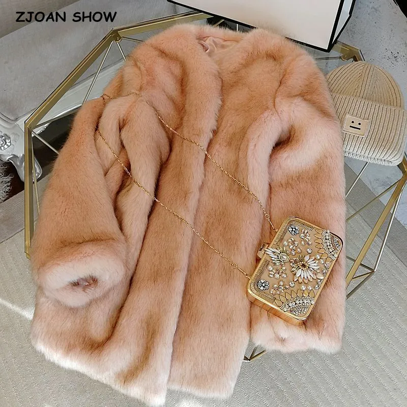 値段交渉受 女性のためのピンクの冬の毛皮のコート 高品質の冬の暖かい動物の毛皮のコート 長袖の毛皮の冬のジャケット ミディの服 販売用ページ Sesnigeria Com