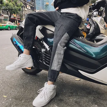 

2020 pants men's autumn and winter jeans men's loose Korean version thickened toe binding Harun youth student trend dad pants