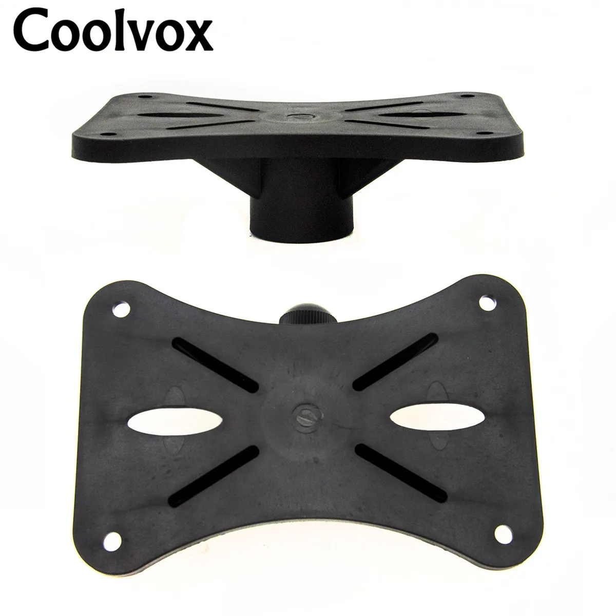 

Coolvox 2Pcs Plastic Universal Floor Speaker Stand Tray Bottom Seat Sound Stand Mounting Hole Base on Stage for Tweeters Woofer