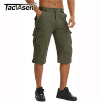 TACVASEN Men's Cargo Work Shorts Quick Dry 3/4 Length Capri Pants Multi-pockets Knee Length Trousers Summer Board Beach Shorts - Image 2