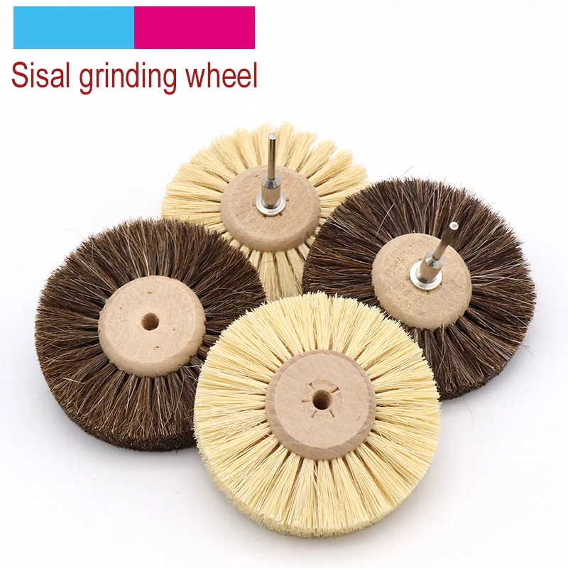 

1pcs Abrasive Sisal Filament or Horse Hair Brush Polishing Grinding Buffing Wheel Woodworking For Furniture Rotary Drill Tools