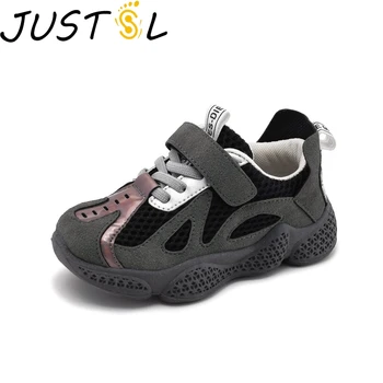 

JUSTSL Boys Girls Sports Shoes New Autumn Spring Child Fashion Sneakers Kids Teenage Net Breathable Running Shoes