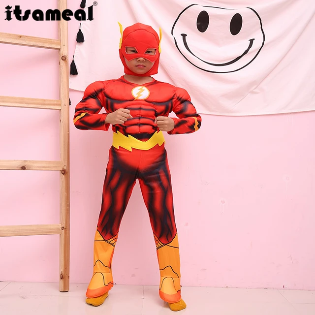 The Flash Muscle Kids Comics The Flash Muscle Chest Deluxe Costume Cosplay  bambino / bambino