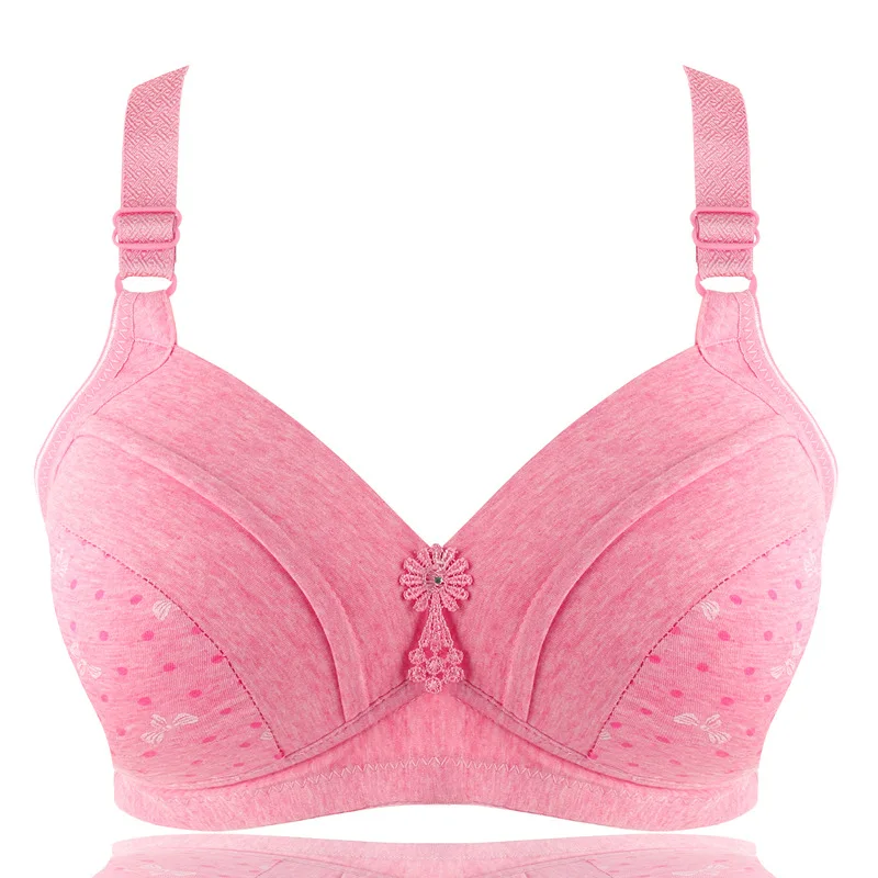 

Plus Size 40-48 D E Cup Woman Big Size Bra Women Wireless Bras Sexy Push Up Bra Flowers Brassiere Wire Free Bralette