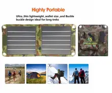 RG 7W Solar Panel 5V USB Output Portable Foldable Power Bank Solar Charger for Smartphone RG 7W Solar Panel 5V USB Output Portable Foldable Power Bank Solar Charger for Smartphone