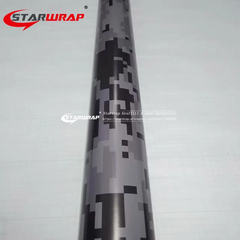 Starwrap чёрный для автомобильного стайлинга цифровые наклейки камуфляжная Автомобильная обертка пленка с воздушными пузырьками наклейки для авто камуфляжное виниловое покрытие из фольги
