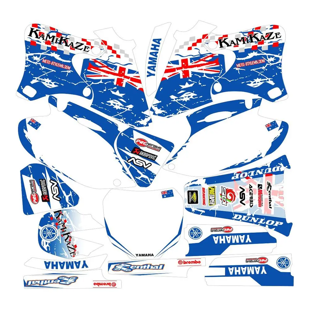 

For YAMAHA YZF250 400 426 1998-2002 British Flag Full Graphics Decals Stickers Custom Number Name 3M Bright Matte Waterproof