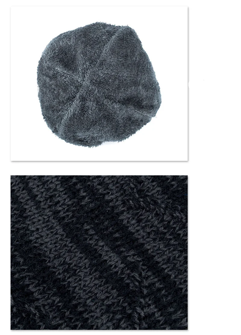 Зимняя Мужская бархатная Толстая вязаная шапка Skullies Beanies, мужская шапка для отдыха на открытом воздухе, теплая шапка с защитой ушей, подходящая по цвету, Z186