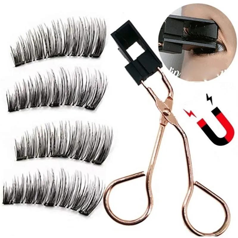 Cils magnétiques avec 5 aimants faits à la main réutilisables 3D vison faux cils pour le maquillage faux cils magnétique naturel pince à épiler