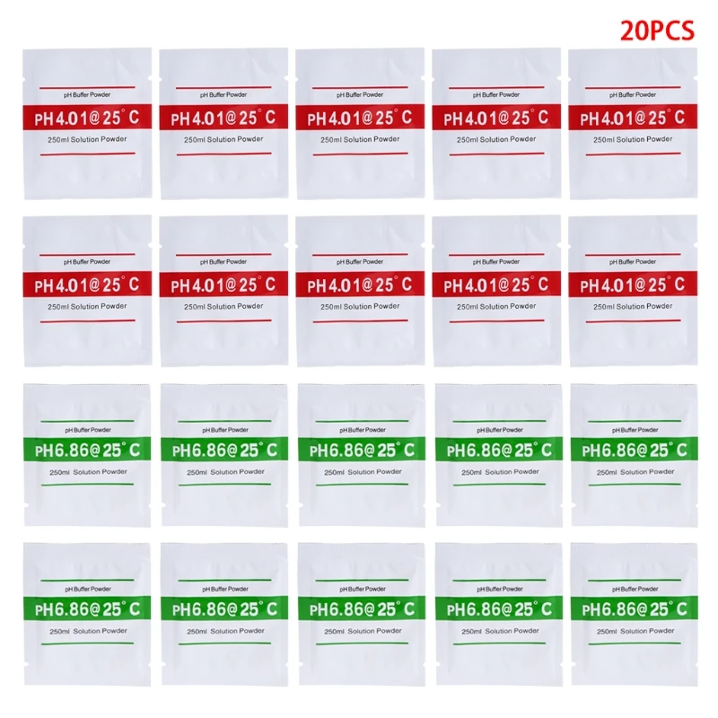 

20 Pcs PH Buffer Solution Powder PH For Test Meter Measure Calibration 4.01 6.86 B95B