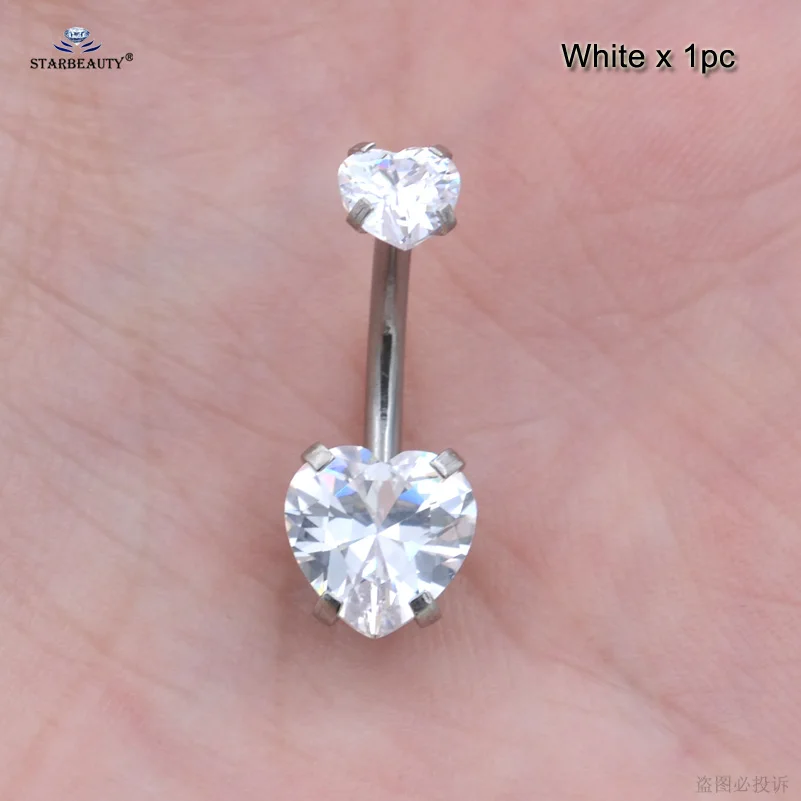 Яркий Циркон Двойное Сердце живота Piercing Nombril пупка Кольца пирсинг Ombligo секс Pircing