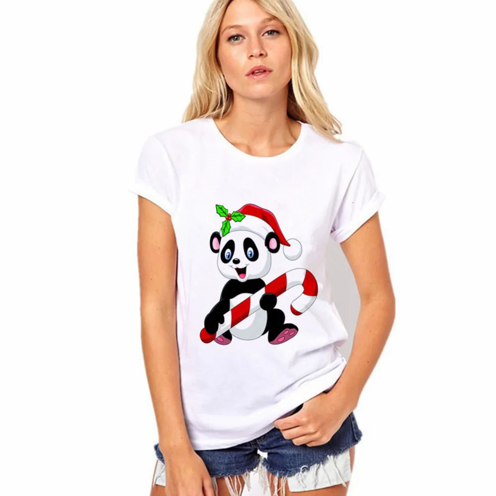 

Panda Printing Short Sleeve t shirts for women Casual O-Neck summer top