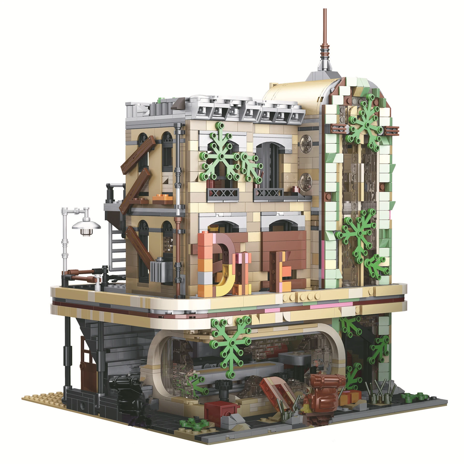 MOC-40173 в виде улиц города столовой-апокалипсис версия строительные блоки город