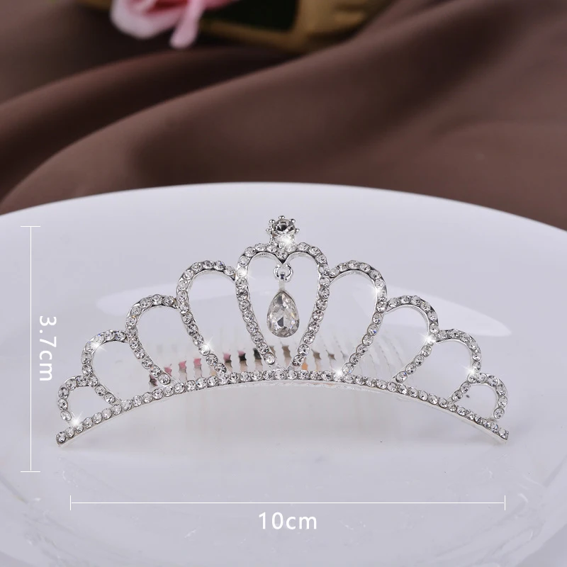 Kids Princess Crystal Tiaras and Crowns Children Girls Headband Rhinestone Hairpin Bridal Wedding Hair Accessories Jewelry