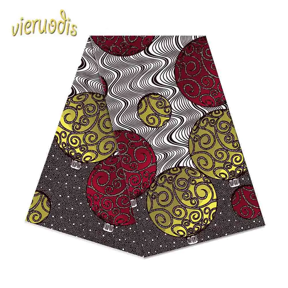 

6 Yards African Wax Prints Fabric 100% Cotton Fabrics Material Dashiki Printed Real Floral for Dress A000533