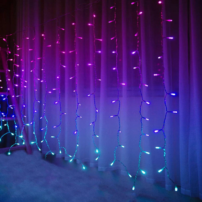 String Lights Girls Room Decor Curtain Lights 192L LED for Ceiling Indoor Wedding Party Christmas Multicolor