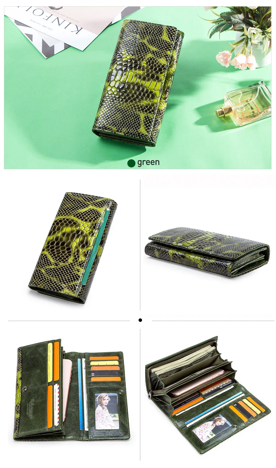 Женские кошельки из натуральной кожи, Женский кошелек на молнии, сумочка для карт, красный кошелек, зажим для денег