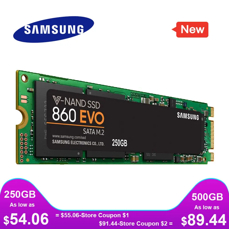 SAMSUNG SSD 860 EVO M.2 2280 SATA 1 ТБ 500 ГБ 250 ГБ Внутренний твердотельный жесткий диск HDD m2 ноутбуков настольных ПК MLC PCLe M.2 SATA3 для ноутбука компьютера 240гб ссд жесткий диск для компьютера ssdжесткий диск