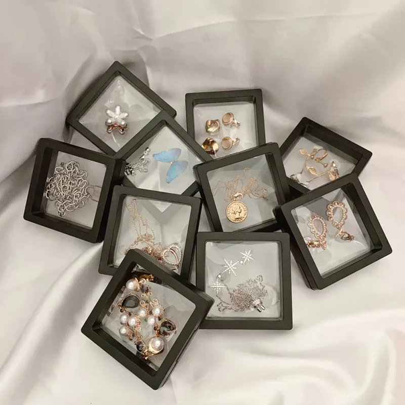 5/10Pcs 3D Floating Picture Frame Shadow Jewelry Box Display Stand Ring Pendant Holder Protect Stone Presentation Case | Украшения и