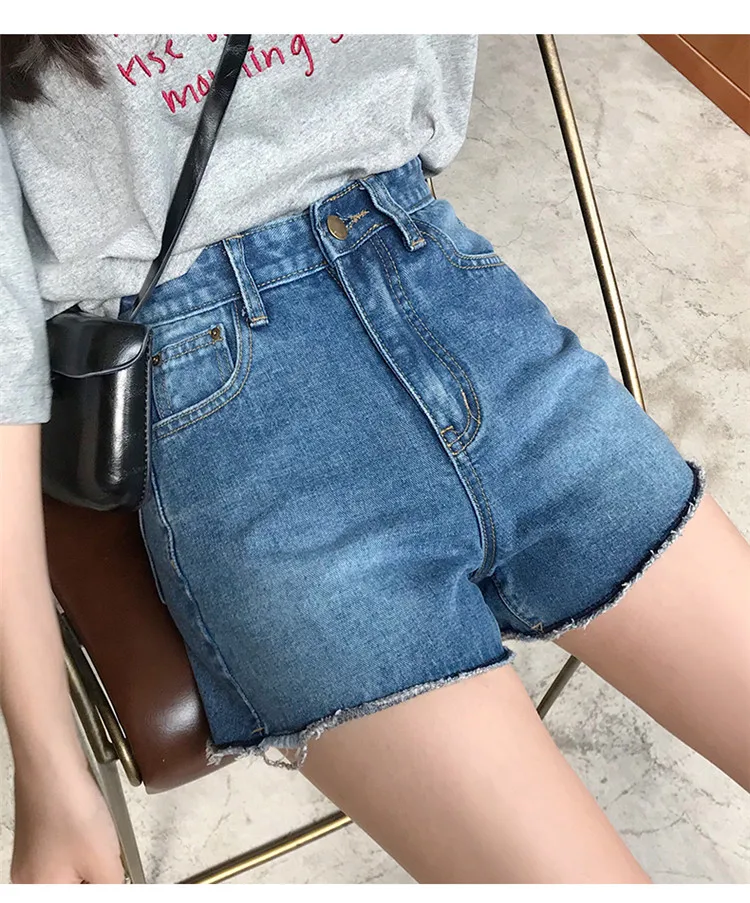 AliExpress для фотосессии, высокая талия, Джинсы женские, лето, корейский стиль, шорты для студентов, шикарные, универсальные шорты