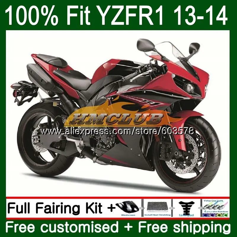 Инъекций средства ухода за кожей для YAMAHA YZF 1000 R 1 R1 2013 65CL. 4 YZF-1000 YZF-R1 комплект YZF1000 YZFR1 13 14 обтекатель OEM красные, черные