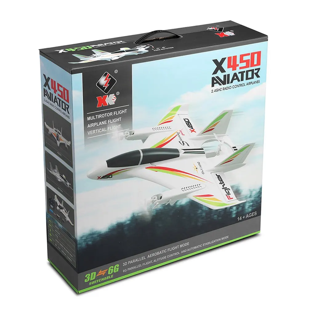 XK X450 3D пилотажной RC Самолет 6 Каналы дистанционного Управление вертикальный