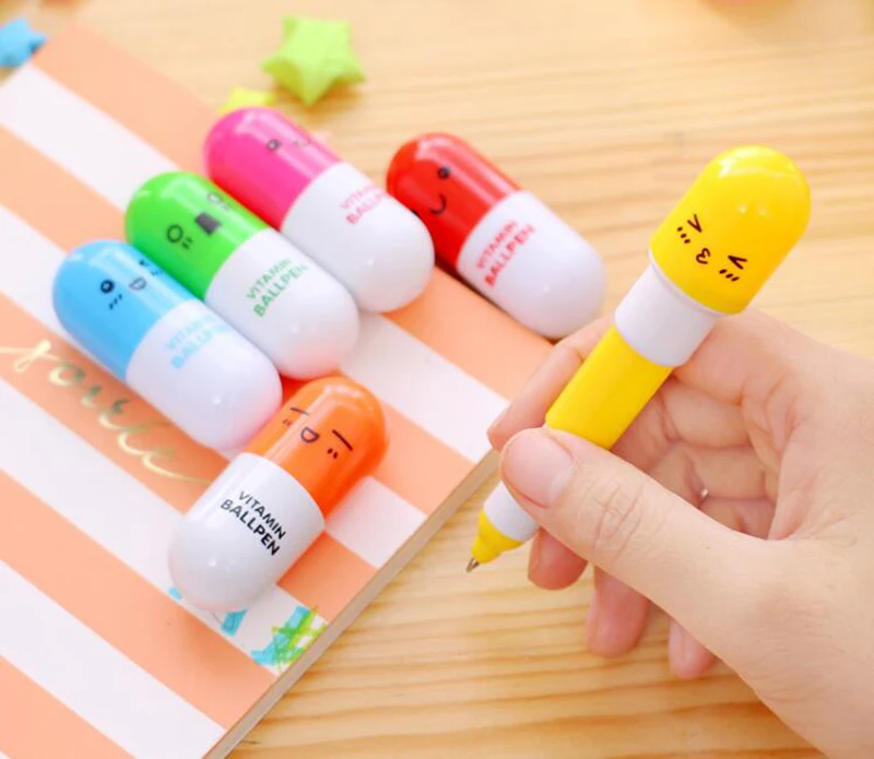 Акция подарок 100 шт/партия мини милые Kawaii креативные капсулы шариковые ручки для