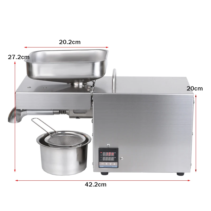 Goede 220 V 110 V Olie Persmachine rvs LED Digitale Temperatuurregeling Peanutss Sesam Moer Olie extractor EU  US Plug