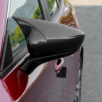 

for Mazda 3 Axela 2019 2020 External Side Door Rear View Mirror Cover Molding Frame Trims Carbon Fiber Decoration