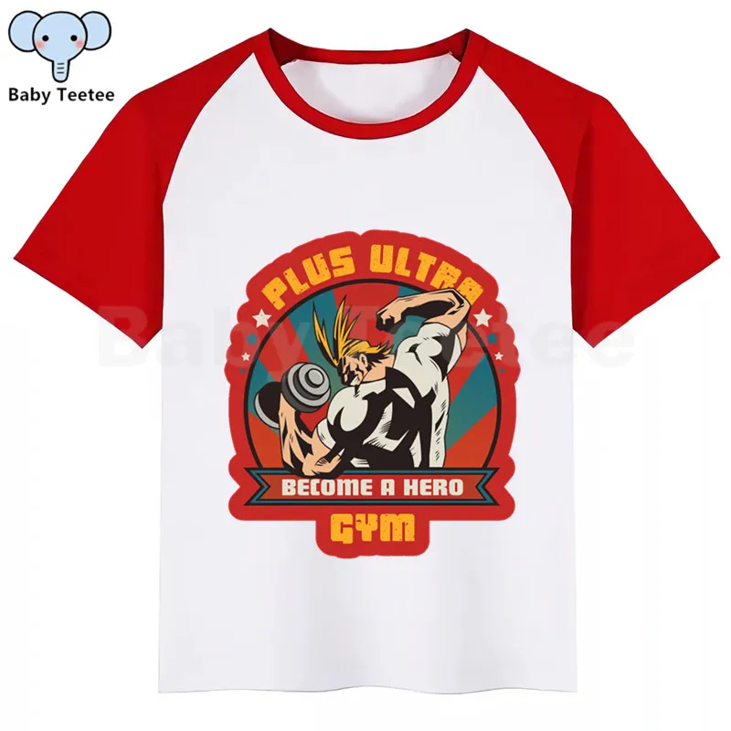 Детская футболка с надписью «My Hero Academy Boku No Hero Academy»; летние топы для мальчиков и девочек; повседневная детская футболка с принтом; детская одежда - Цвет: RedB