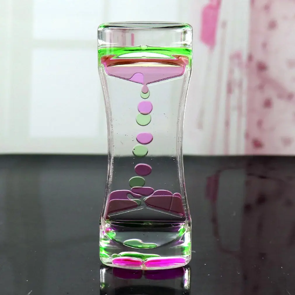 Green pink Капельное масло, акриловые песочные часы, настольное цветное украшение, жидкое движение, Пузырьковые песочные часы, жидкое плавающее масло, песочные часы, подарки, игрушки - Цвет: Green pink
