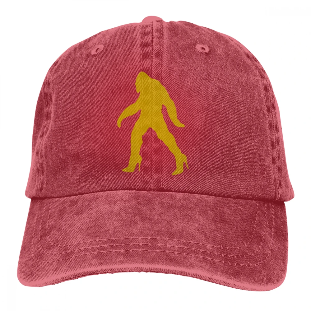 Bigfoot Sasquatch на высоком каблуке Casquette глубокий вереск унисекс Мужские Женские джинсовые бейсболка с ремешком кепки Регулируемый Гольф папа шляпа