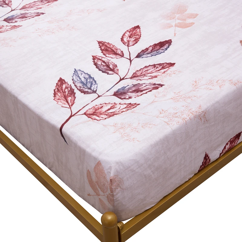 Новое цветочное водонепроницаемое покрытие матраса напечатано Красивая кровать протектор Pad белые листья анти-пылеулавливающий постельное белье 160x200 см