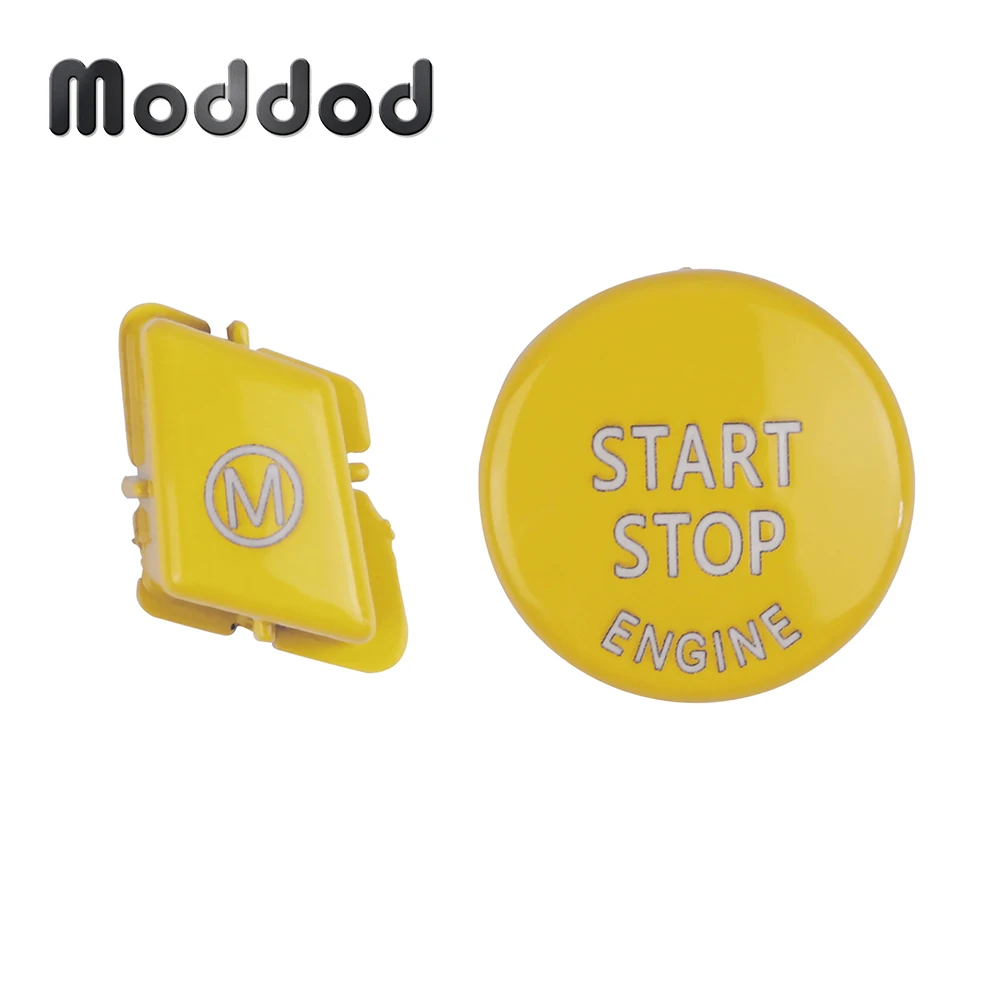 

Car Steering Wheel M button Fit for BMW 3 Series M3 E90 E92 E93 2007-2013 Yellow with Engine Start Stop Switch Cap Trim Cover