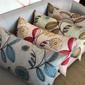 

country style flower striped cushion cover household rectangle waist pillow cover sofa chair decorative lumbar pillow case