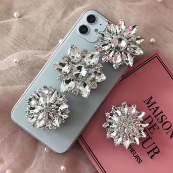 

universal crystal diamond phone stand expanding stand and grip for cell phone holder Popping phoone grip finger ring holder