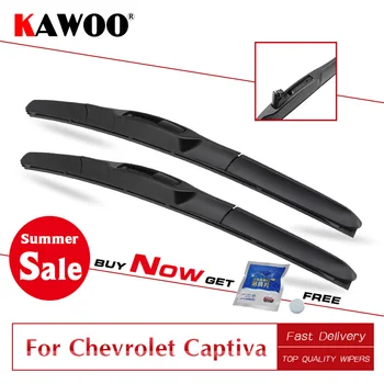 

KAWOO For Chevrolet Captiva 2006 2007 2008 2009 2010 2011 2012 2013 2014 2015 Car Wiper Blade Natural Rubber Fit U Hook Arms