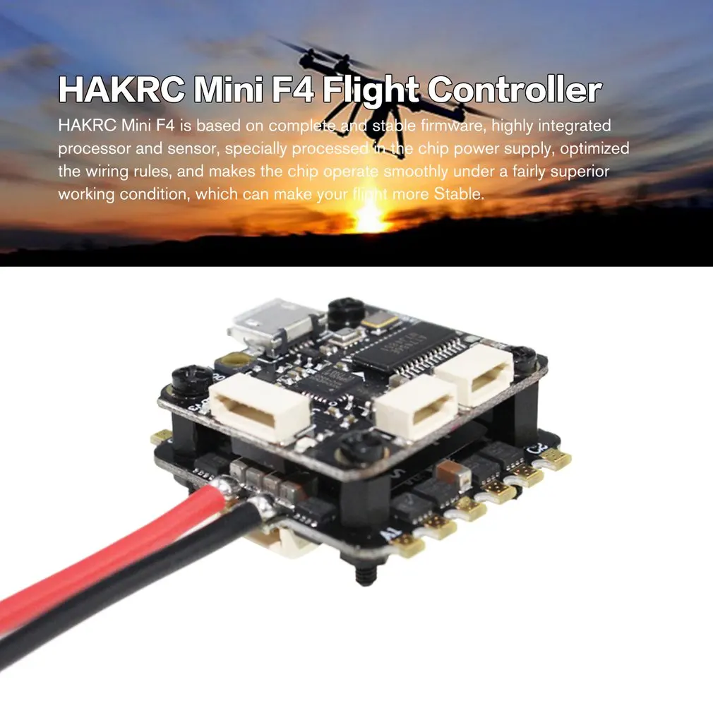 HAKRC мини F4 Flytower Контроллер полета интегрированный OSD 4 в 1 BLHeli 20A ESC встроенный 5 в 2A Выход BEC для FPV RC Дрон