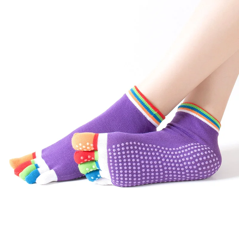 Женские хлопковые носки с открытым носком; Профессиональные Нескользящие женские многоцветные носки с пятью пальцами; женские Чулочные изделия с раздельным носком - Цвет: 4