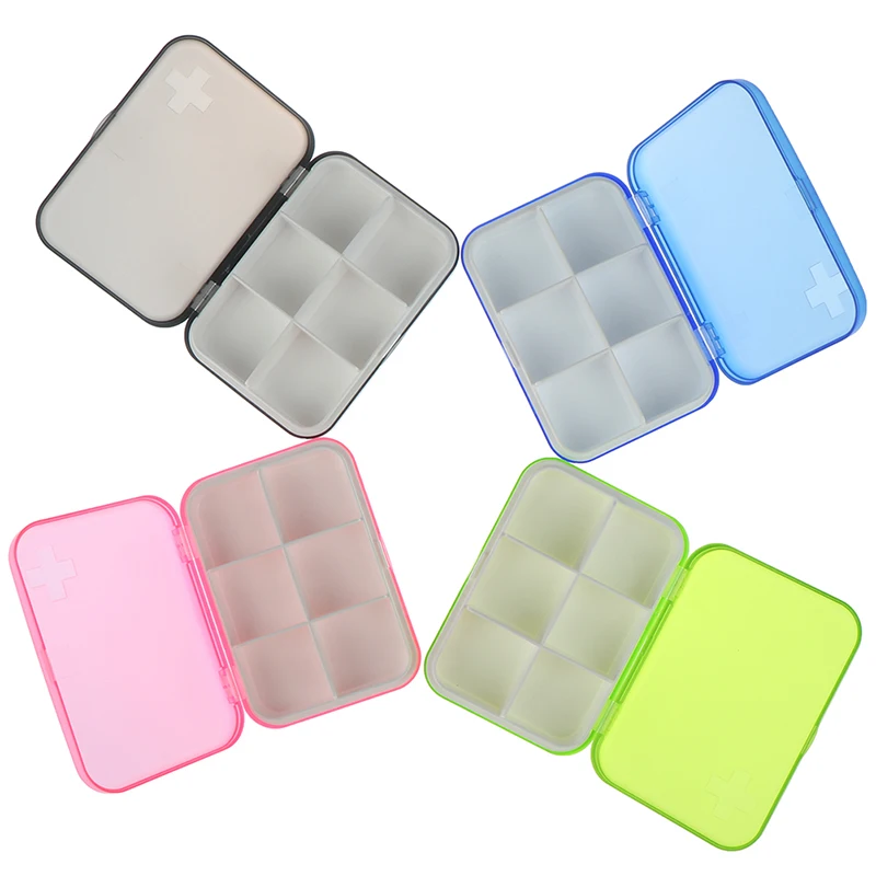 Дорожная Удобная коробка для лекарственных таблеток 4/6 сетка дозатор органайзер