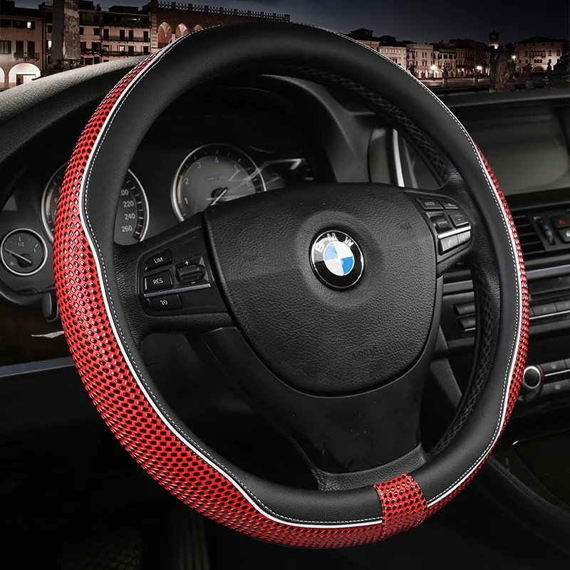 

New Style Leather Weaving Stereo Top Grade White Circle Environmentally Friendly Four Seasons Universal Car Interior Trim Suppli