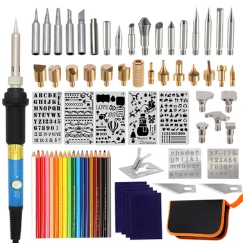 

75Pcs Wood Burning Kit Tool Adjustable Temperature 60W Pyrography Pen Various Wood Embossing/Carving/Soldering
