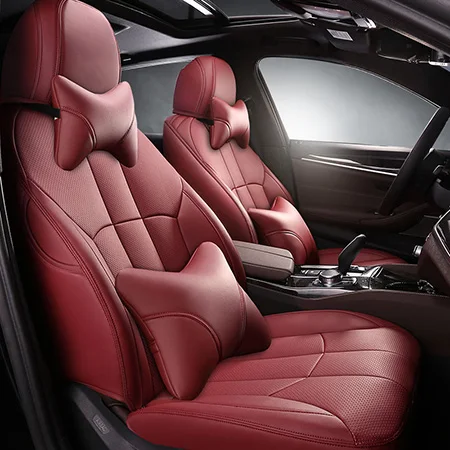 Кожаные автомобильные чехлы на сиденья машины на заказ для mercedes benz w204 w211 w210 w124 w212 w202 w245 w163 cla gls gla glc A/B/C/E класс автомобиля - Название цвета: Wine red Luxury