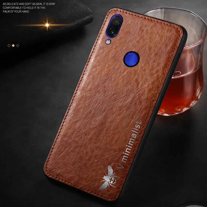Чехол накладка для Xiao mi Red Note 7 из мягкого ТПУ и силикона с кожаным покрытием чехлы