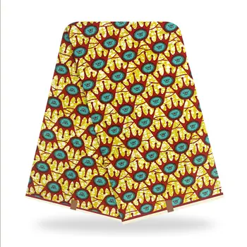 

2020 Latest 100% cotton Veritable Wax cotton Fabric 6yard Nigerian Ankara Wax Fabric High Quality Pagne Ghana Women Wax