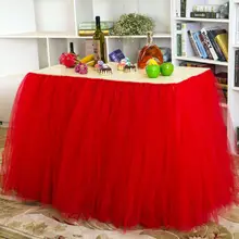 Ручная работа, мягкие Тюлевая оборка для стола контраст Цвет лоскутное платье-пачка скатерть на стол детская игрушка в ванную для дня рождения, Хэллоуина Декор
