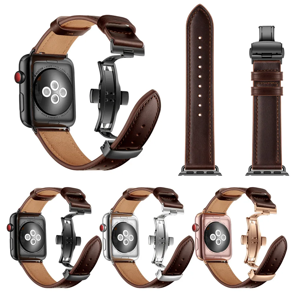 Кожаный ремешок для наручных часов Apple Watch Series 5 4 3 2 1 Для мужчин/Для женщин заменить Для мужчин с Т-образным ремешком браслет для наручных часов iWatch, 40/44/38 мм/42 мм браслет ремень