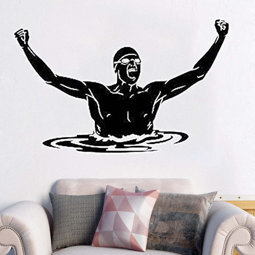 Vinyl Wall Decals Home Decor Swimmer Swimming Pool Swim Sport Vinyl