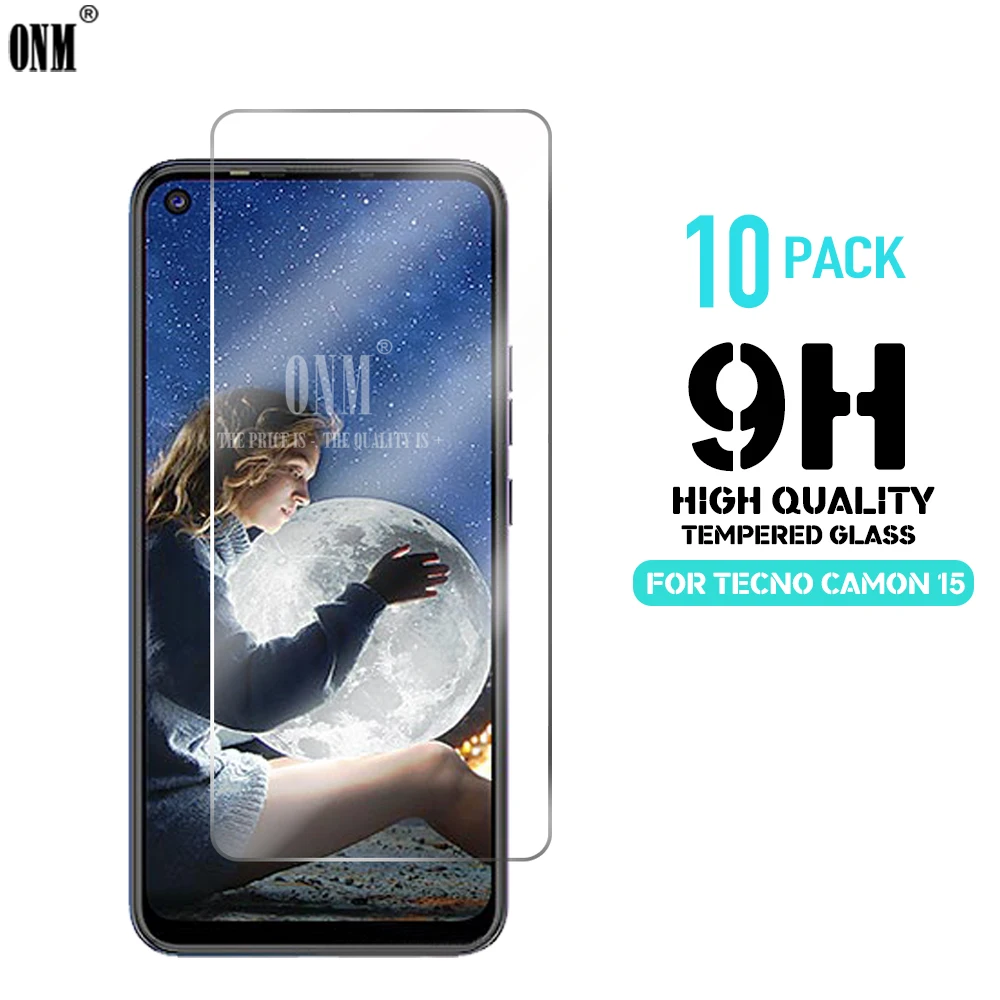 10Pcs Tempered Glass For TECNO Camon 15 Screen Protector 2.5D 9H Pro Protective Film | Мобильные телефоны и аксессуары