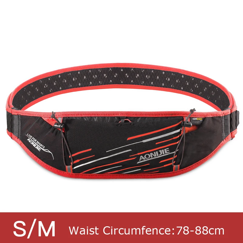 SM Black Red AONIJIE Беговая поясная сумка ремень тонкий гидратационный пакет держатель бутылки воды для Путешествий деньги марафон тренажерный зал тренировки фитнес Фанни ремень - Цвет: SM Black Red
